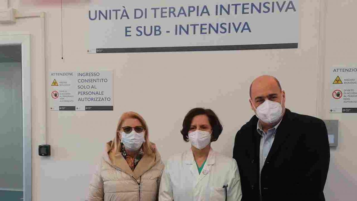 Nicola Zingaretti inaugura il reparto di terapia intensiva a Rieti
