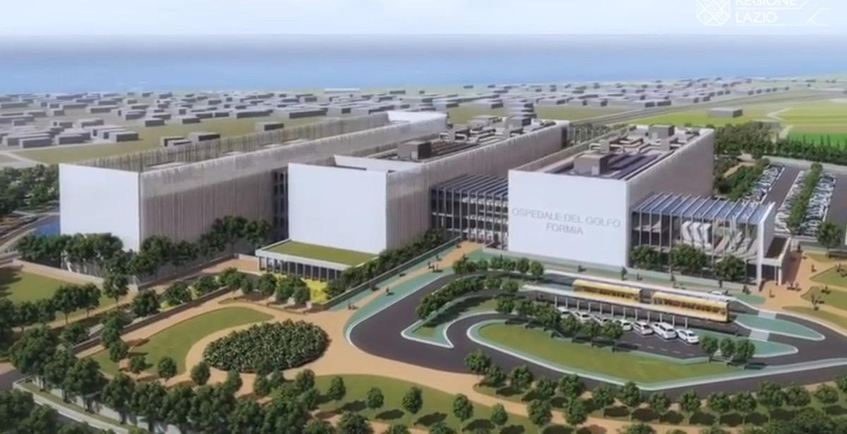 Rendering progetto nuovo ospedale del golfo di Gaeta